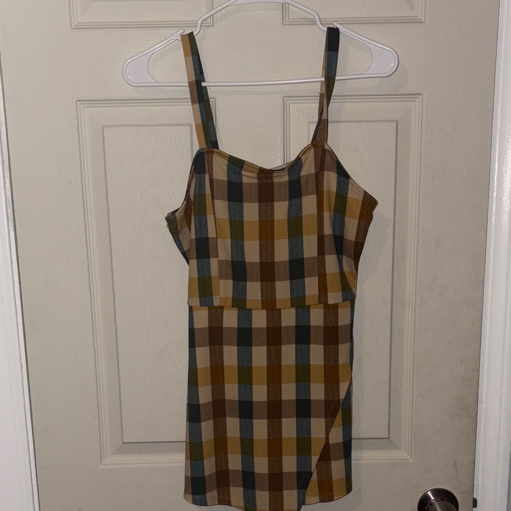 Plaid Sleeveless Dress